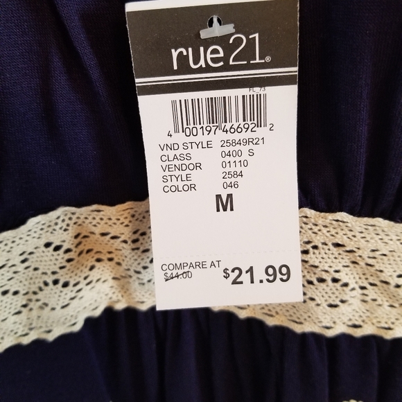 Navy and White Boho Maxi Dress Rue 21 - Picture 6 of 6